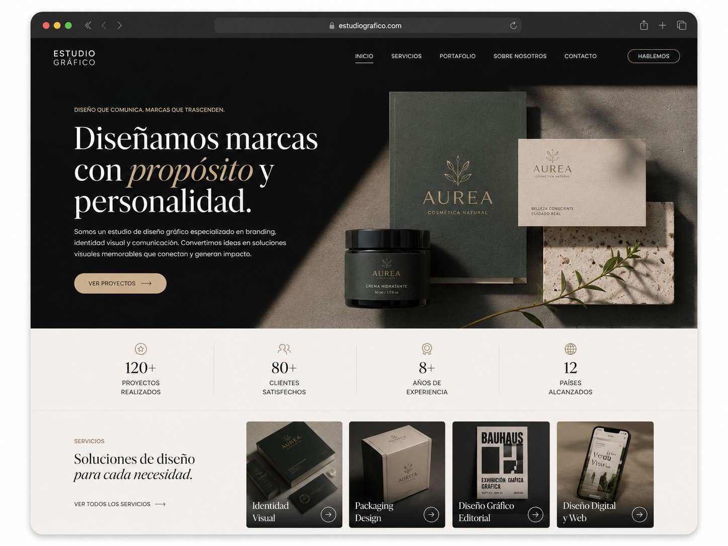 Ejemplo de web para estudio de dise&ntilde;o gr&aacute;fico